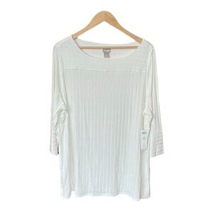 Chico’s Knit Rib Top in Cream - Size 3 (US 16)